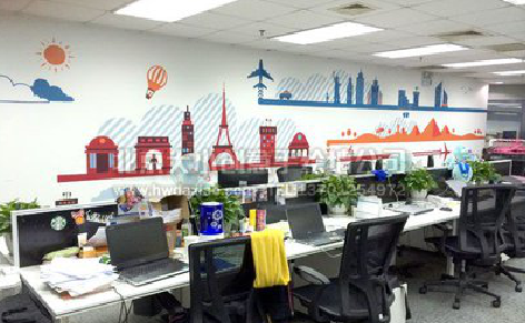  郎溪教你设计办公室墙绘的方法。