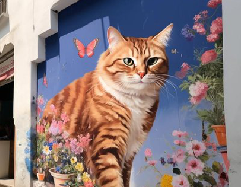  郎溪自己绘制有个性的手绘墙